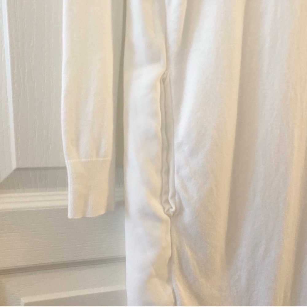 TED BAKER Sonia White Wrap Longline Open Woven Front Cardigan - US 4 - Picture 8 of 15